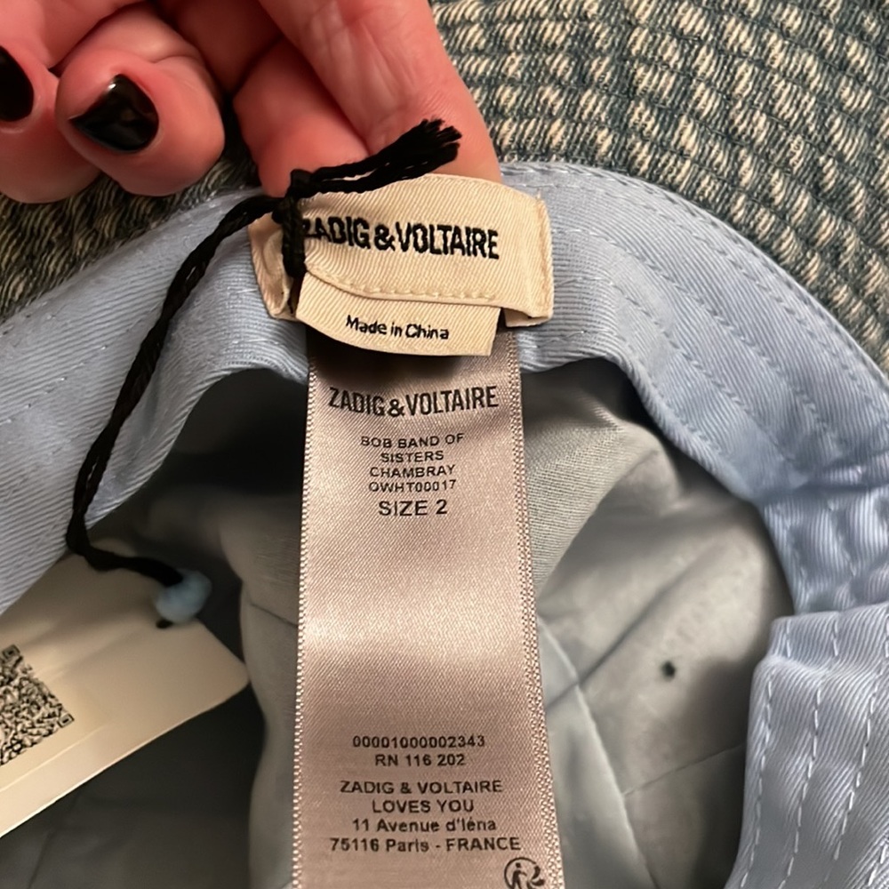 Zadig and Voltaire Denim Bucket Hat NWT - Picture 3 of 5